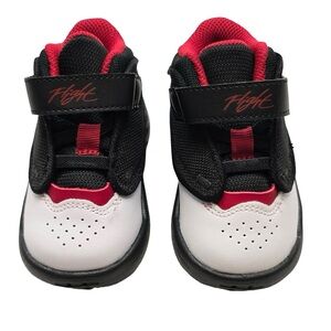 Jordan Flight Mid Black Red White Toddler 4C Basketball Shoes
